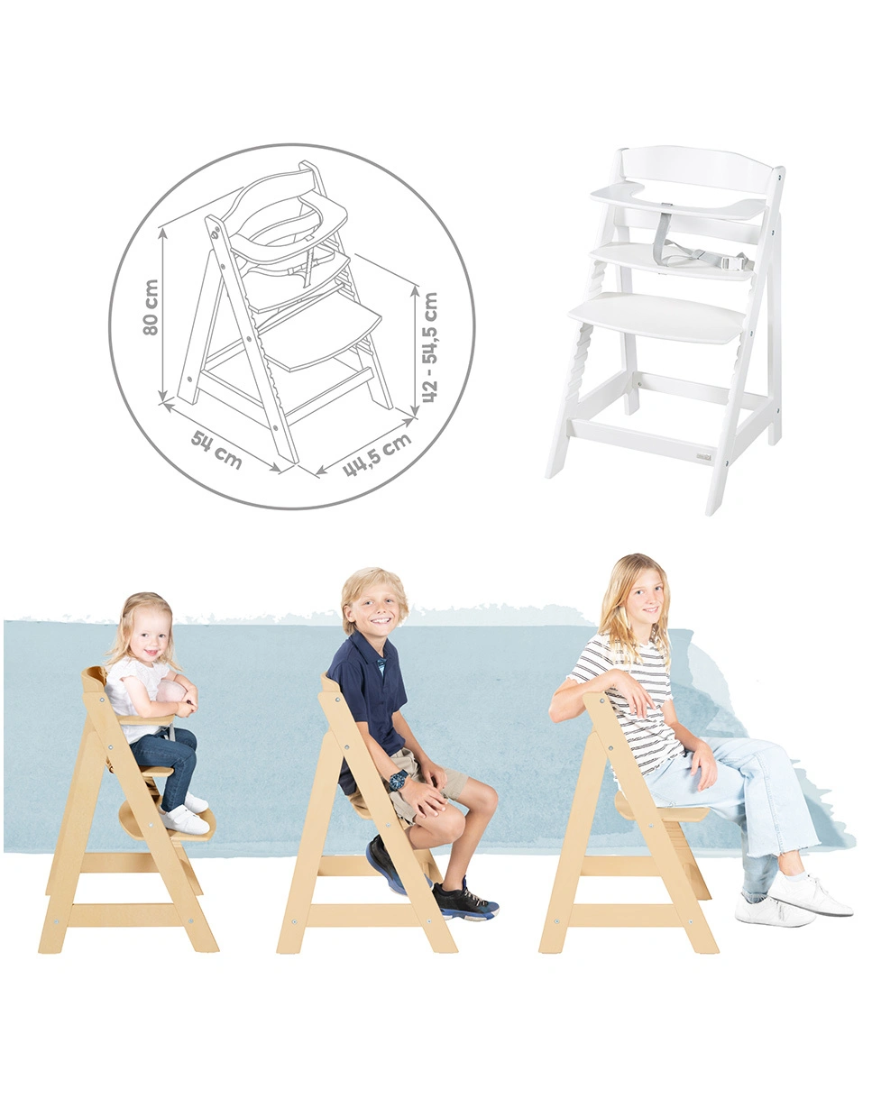 Treppenhochstuhl LUXE 2in1 weiß (Farbe: stone)