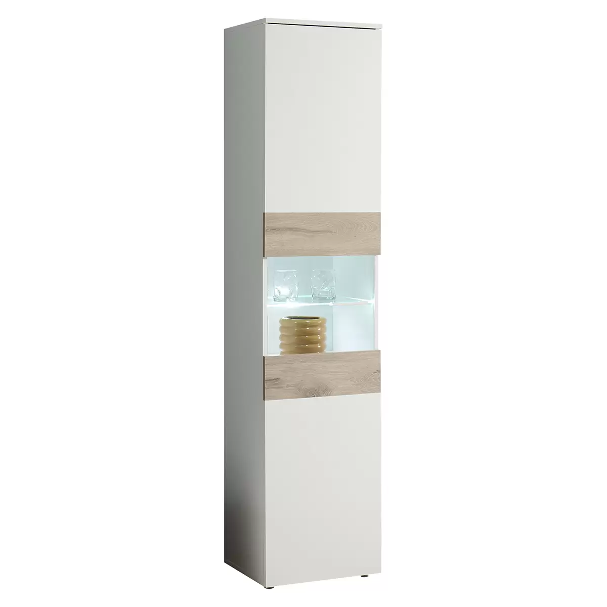 Vitrine Alex Eiche,weiss