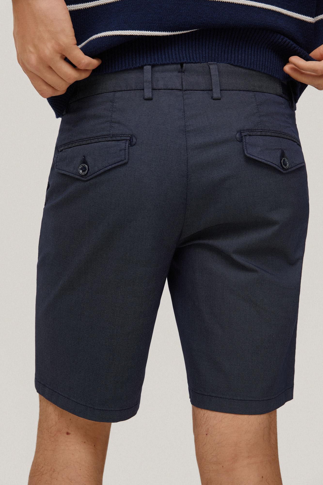 Bermuda chino com fitas - Azul