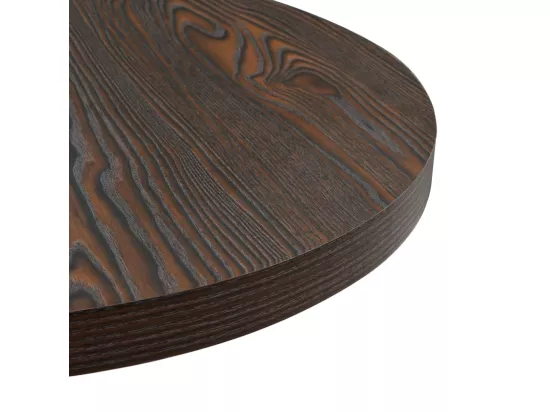 Table de bistro MDF et acier Rond 60 x 75 cm Frêne foncé