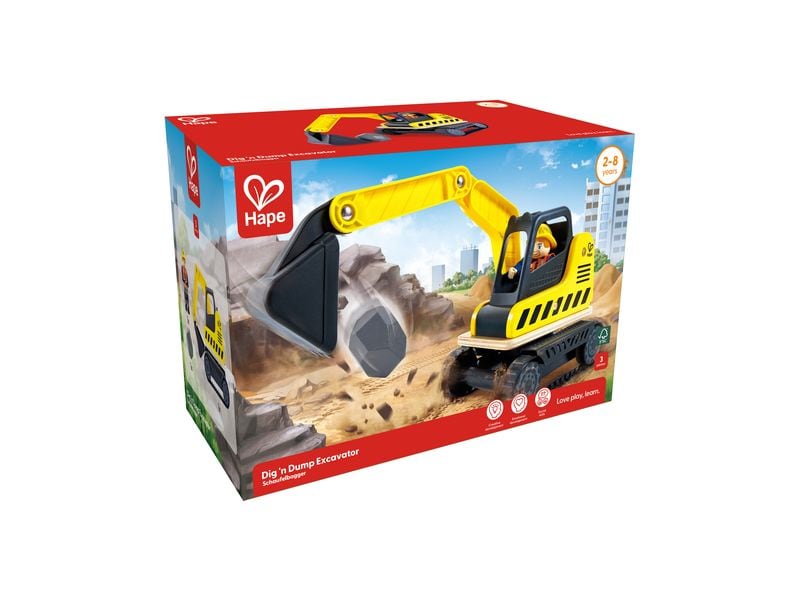 Hape Baustellenfahrzeug Schaufelbagger Fördert kreatives Spielen