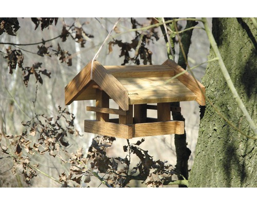 Voederhuisje van eikenhout 31x28x20 cm