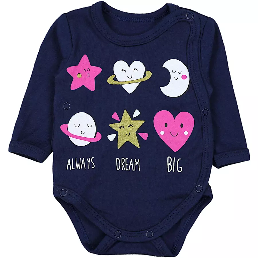 TupTam Baby Langarm Wickelbody 5er Pack apricotweiß