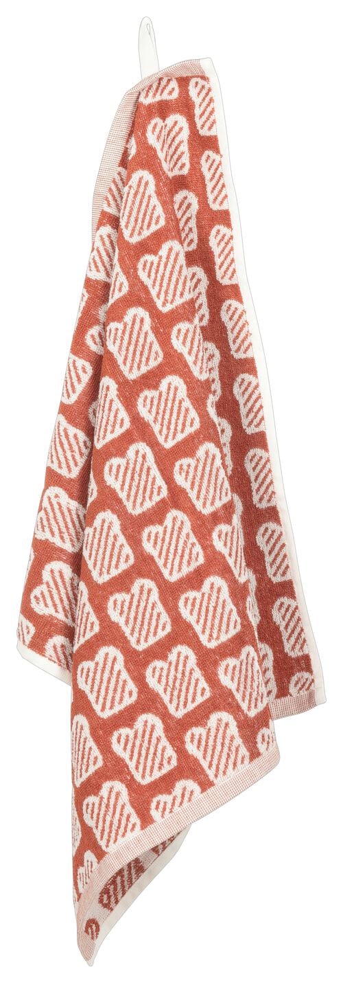 essuie-mains 50x50 coton - marron/blanc pain