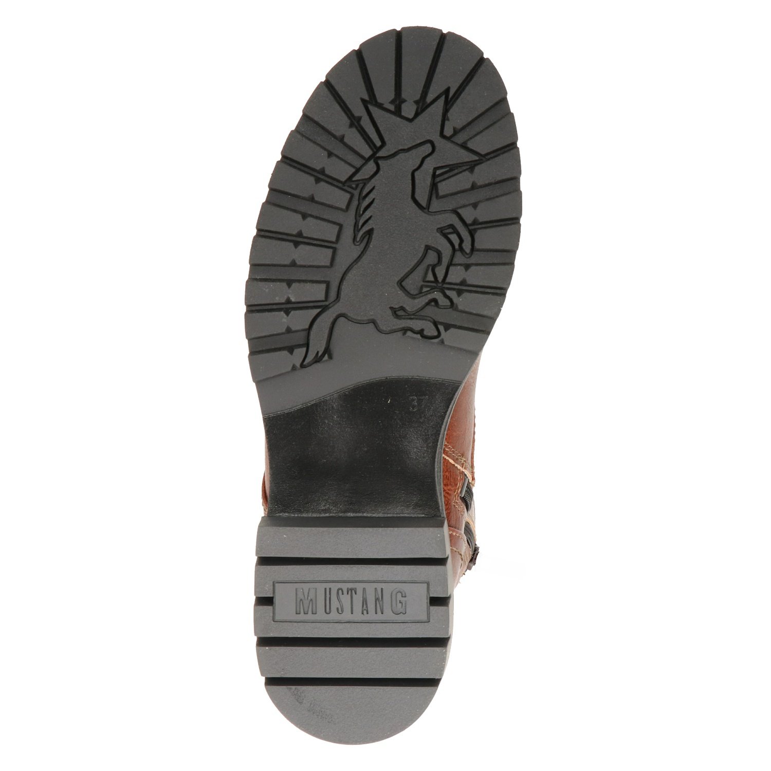 dames veterboot Mustang Cognac