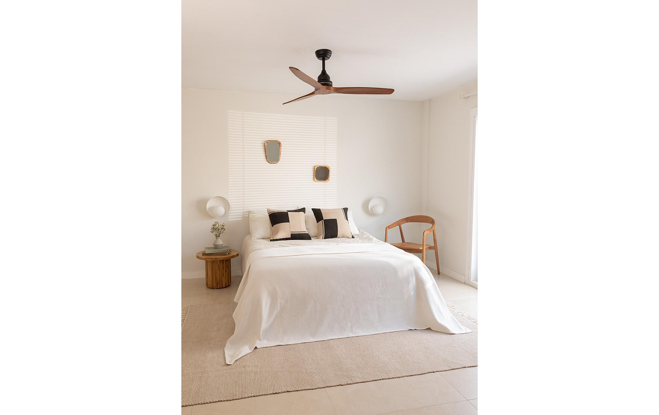 Deckenventilator, Holz Schwarz<br>Leiser Deckenventilator mit Fernbedienung und 3 Geschwindigkeiten