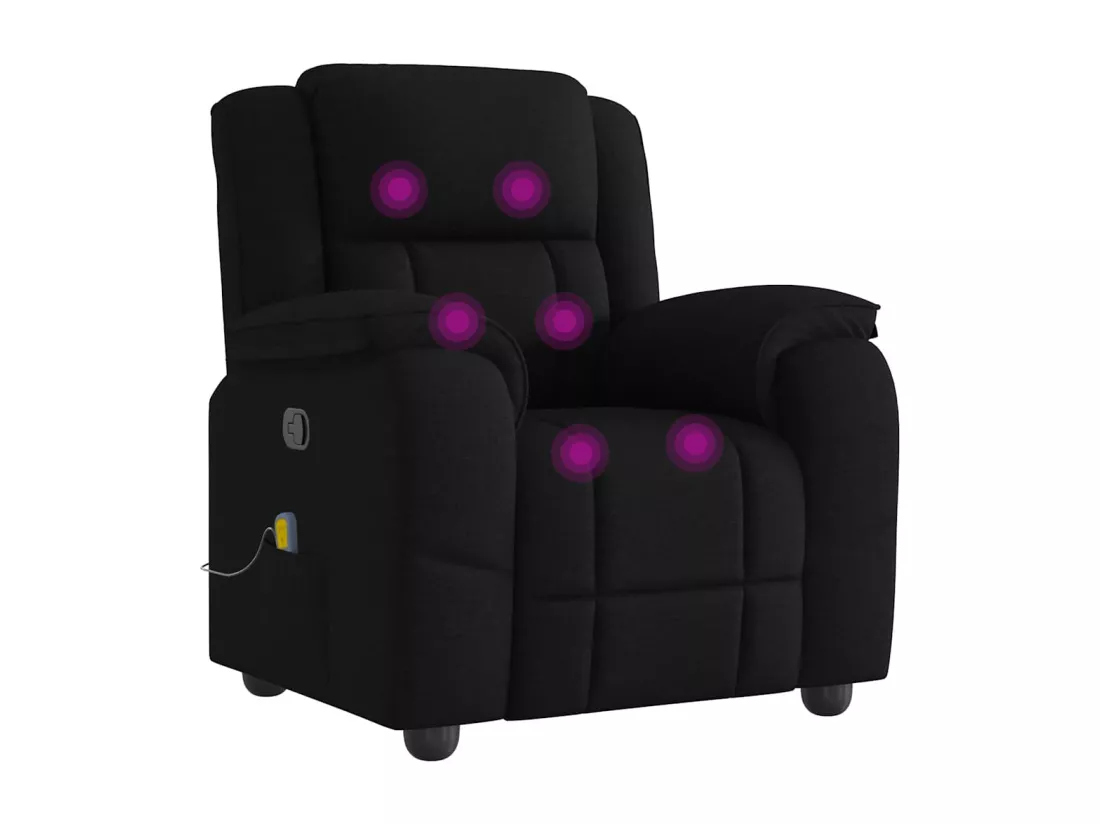 Fauteuil de massage inclinable Noir Tissu