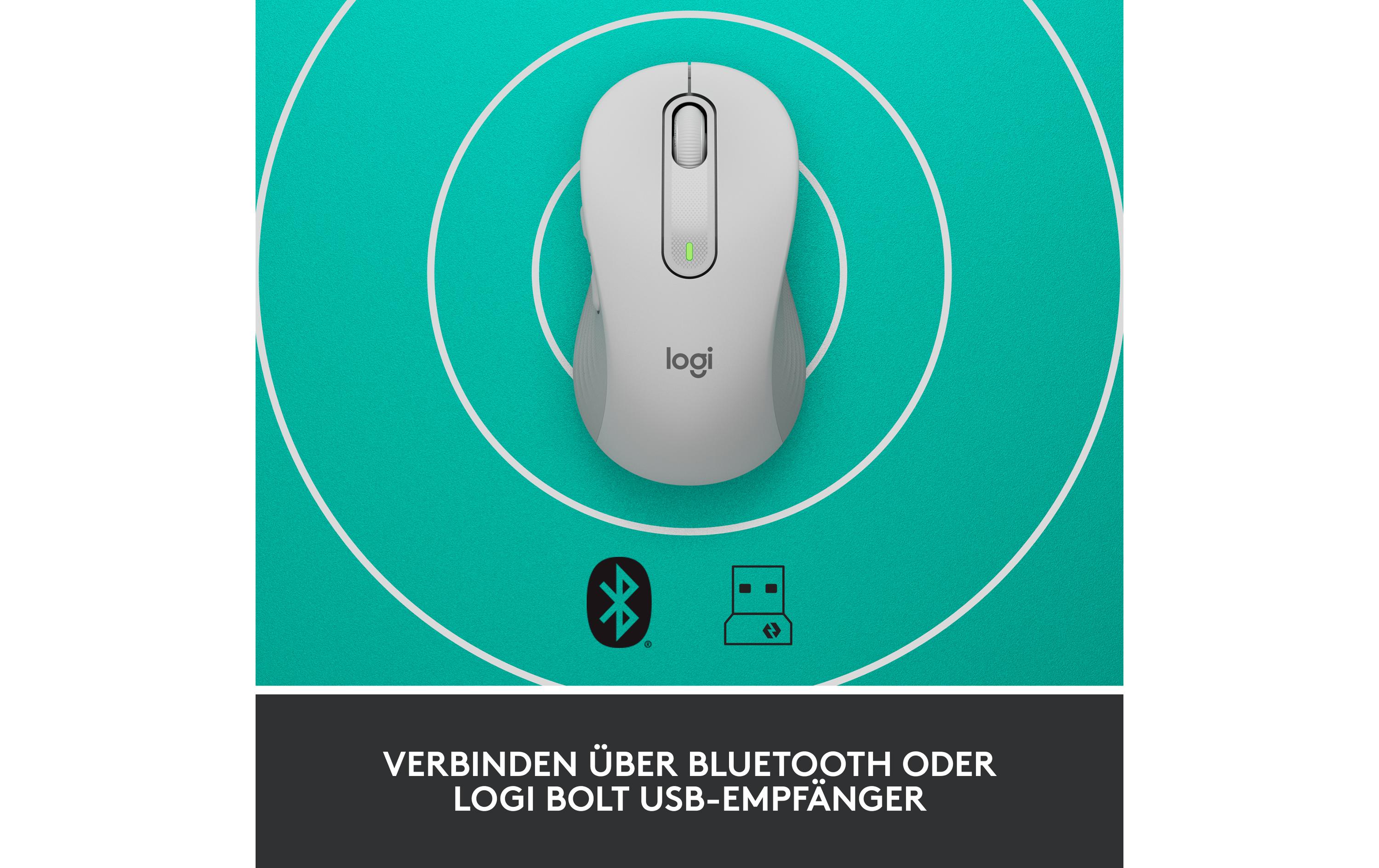 Maus Signature M650 WeissPräzise Wireless-Maus mit «Logitech SilentTouch»-Technologie