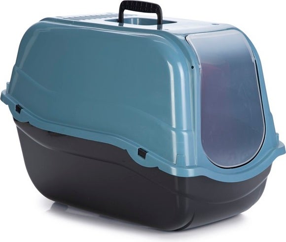 Beeztees kattenbak Romeo Eco blauw / zwart 57 x 39 x 41 cm
