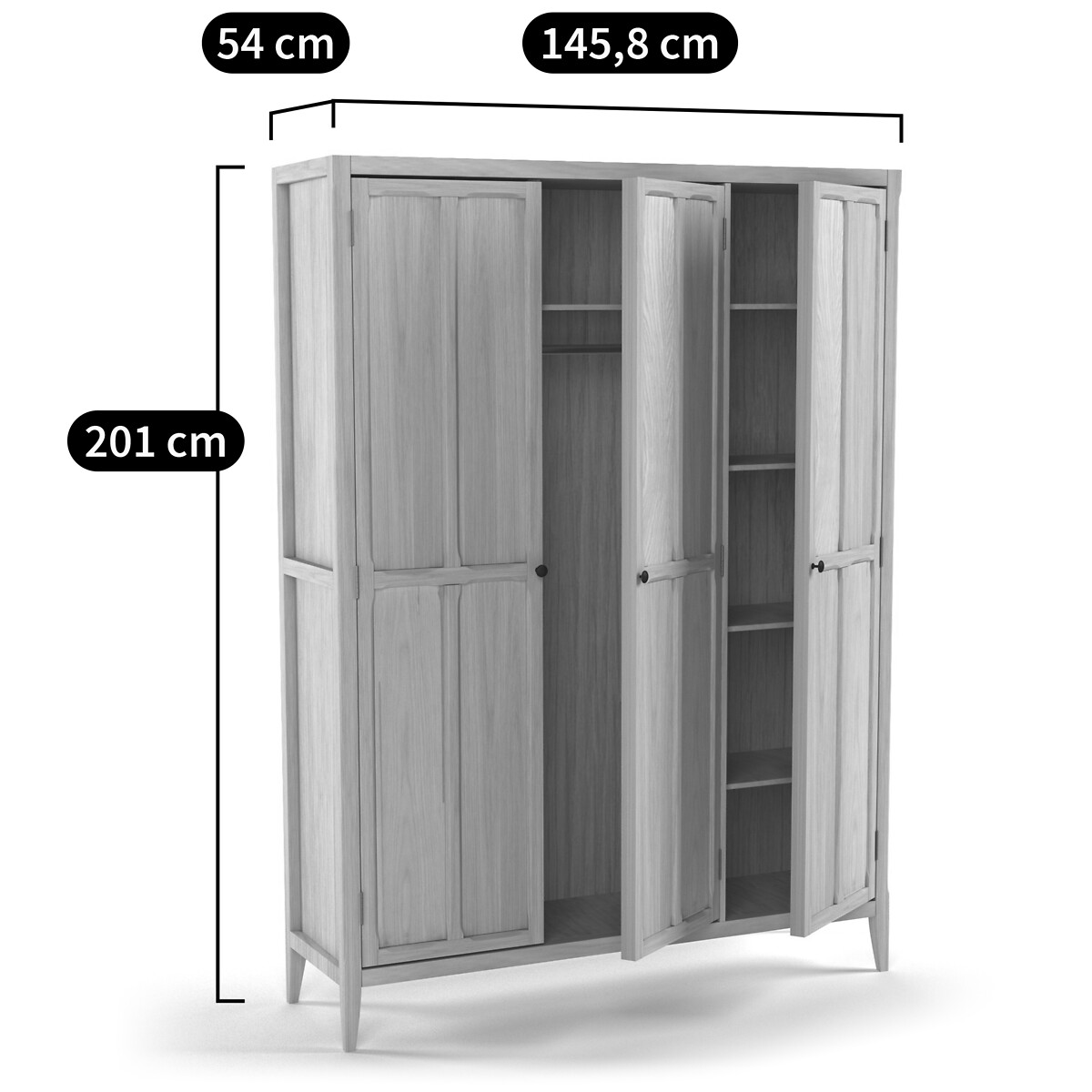 LA REDOUTE INTERIEURS<br>Armário com 3 portas, Eugénie