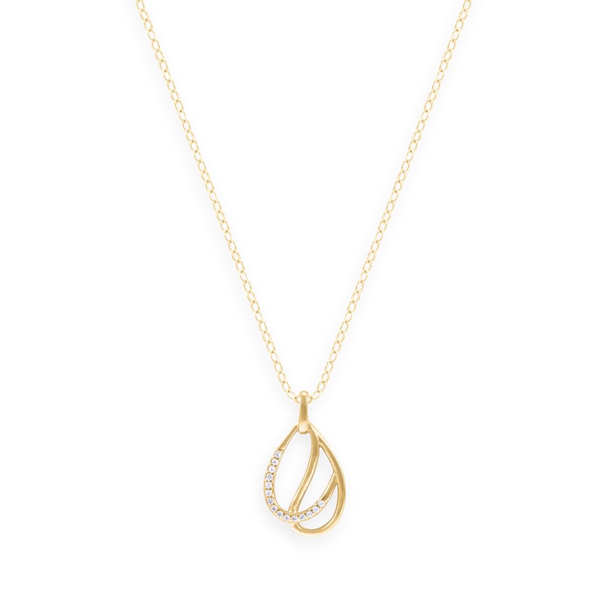 Collier plaqué or avec oxydes de zirconium