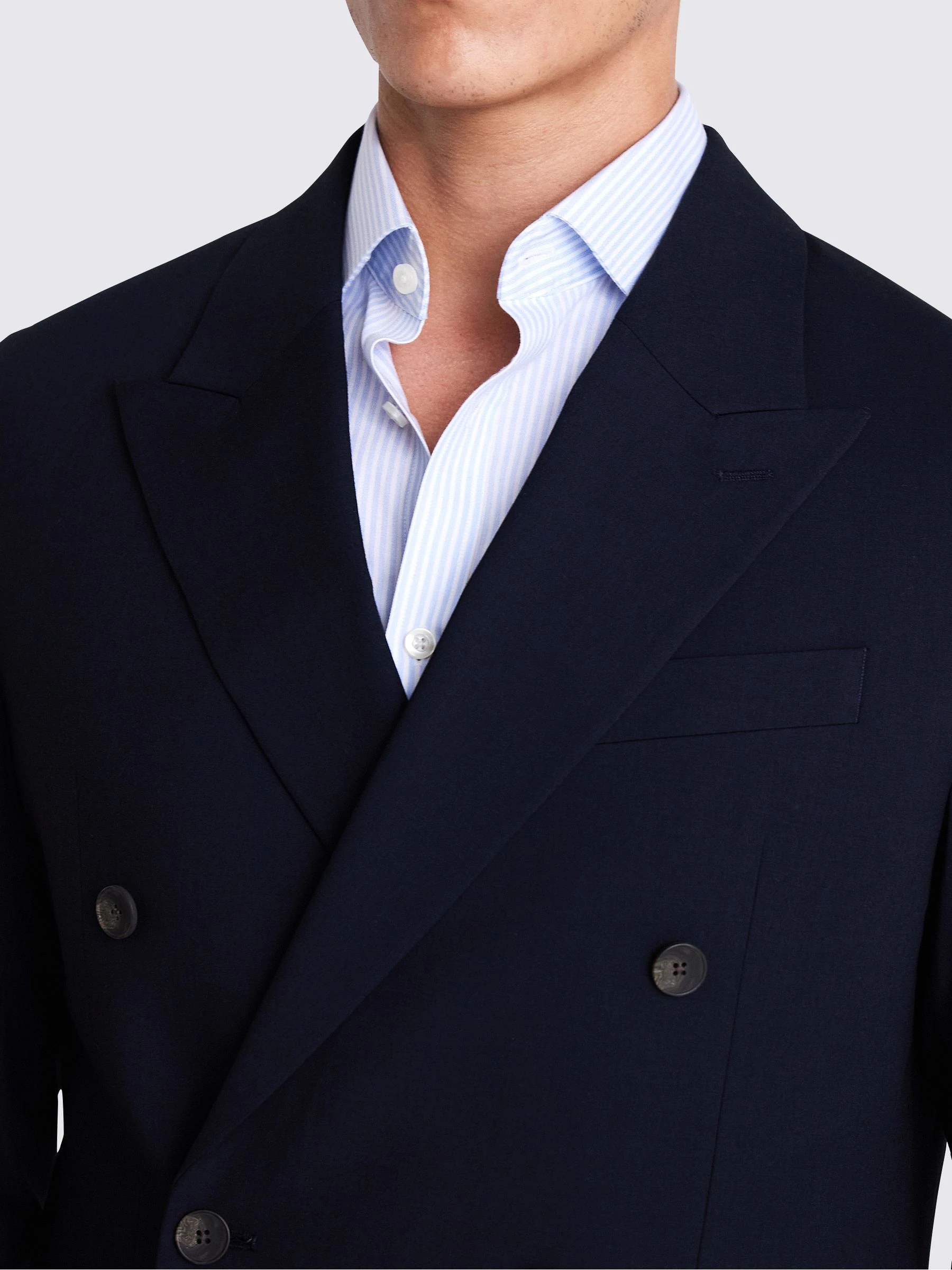 MOSS Relaxed Fit Double Breasted Suit Jacket