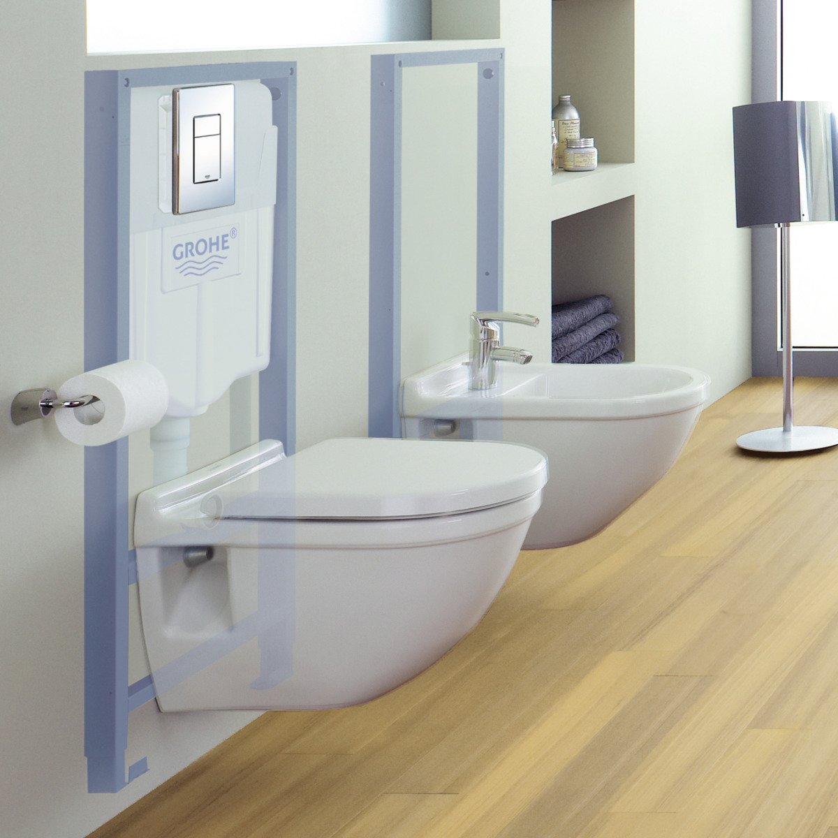 Grohe Rapid SL WC-element m. wandbevestiging z. bedieningsplaat m.geluidisolatieset