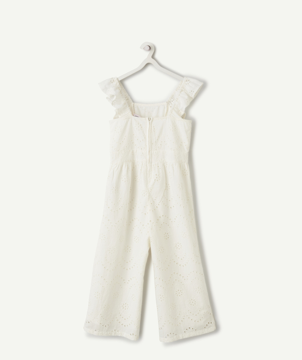 combinaison fille blanche avec broderies et ajourée