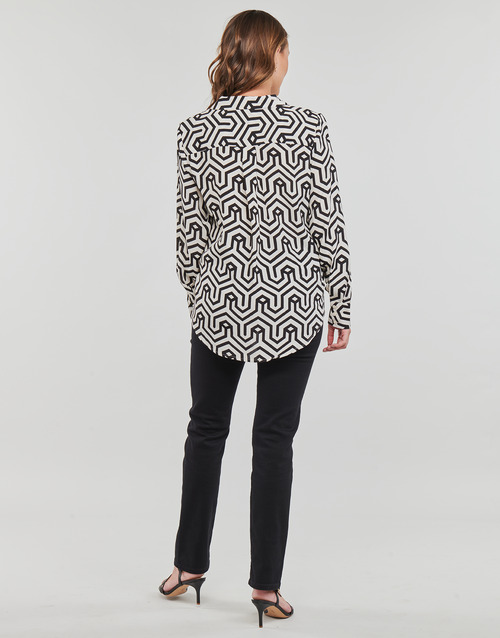 Vila - VIDACA SANA L/S OVERSIZE SHIRT/SU - Noir / Blanc