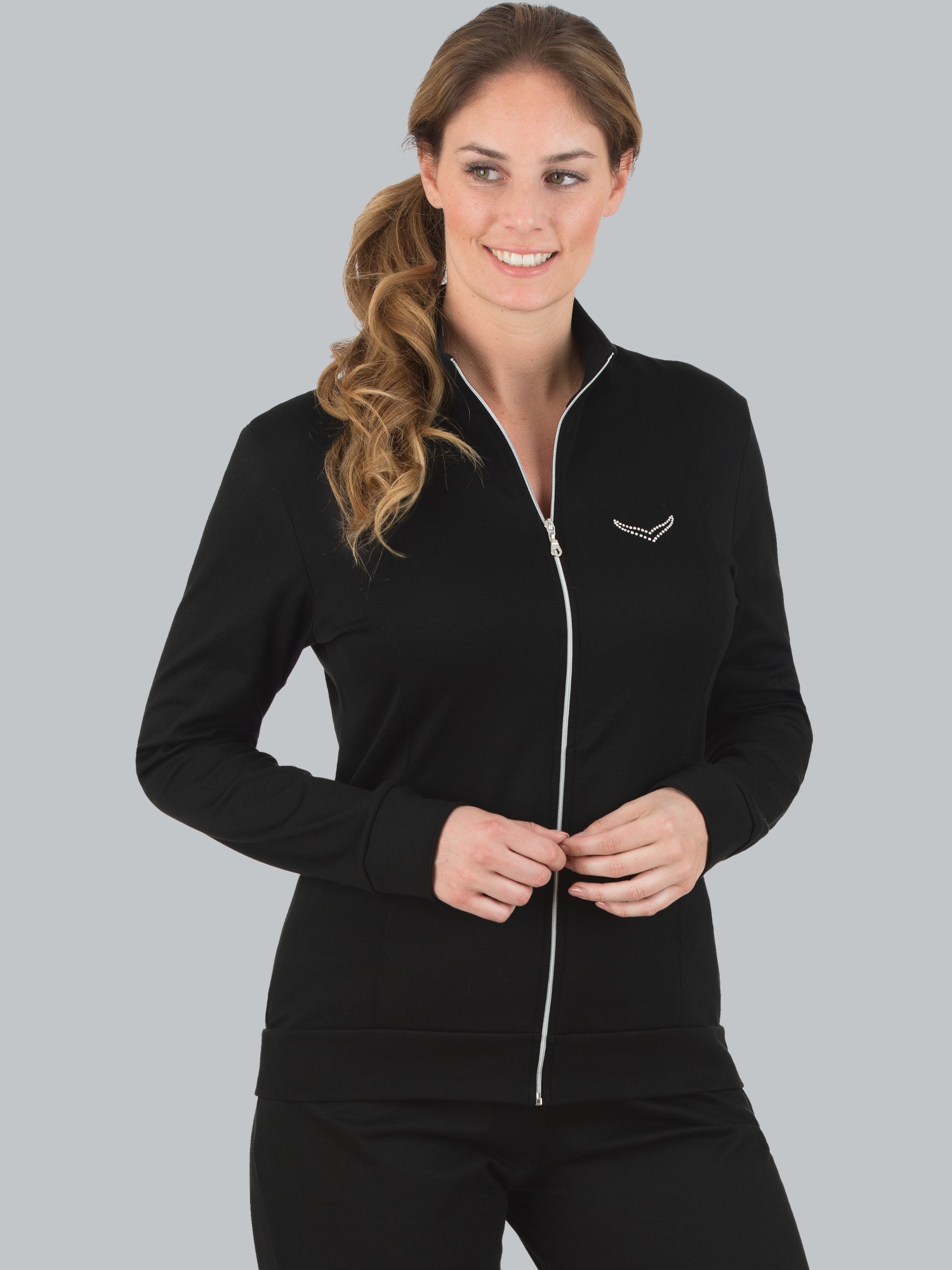 Jacke veredelt mit Kristallsteinen Schwarz