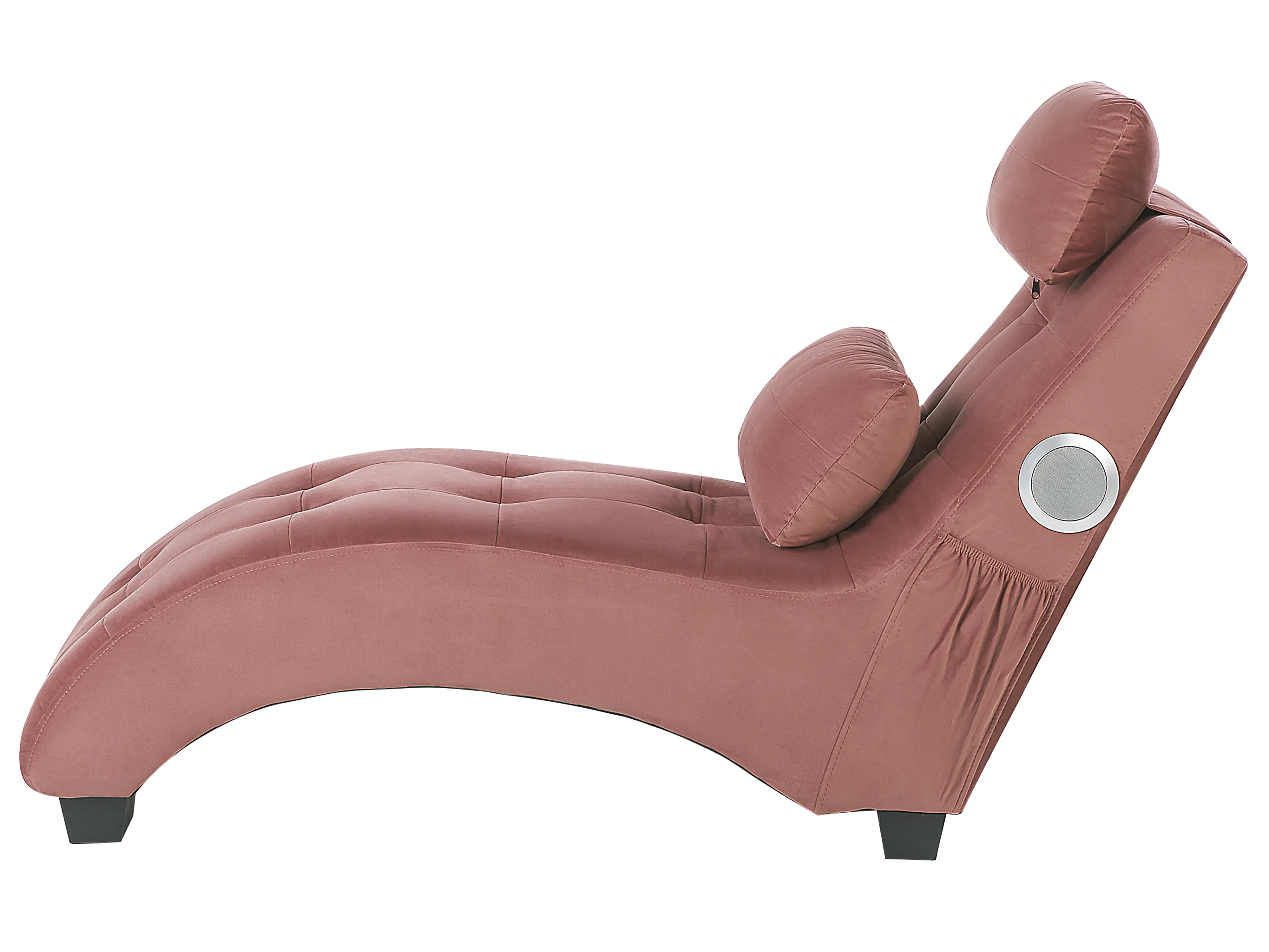 Chaise longue SIMORRE Fluweel Pastelroze met ingebouwde Bluetooth speaker
