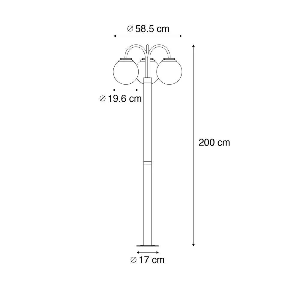 Qazqa staande buitenlampen sfera zwart e27