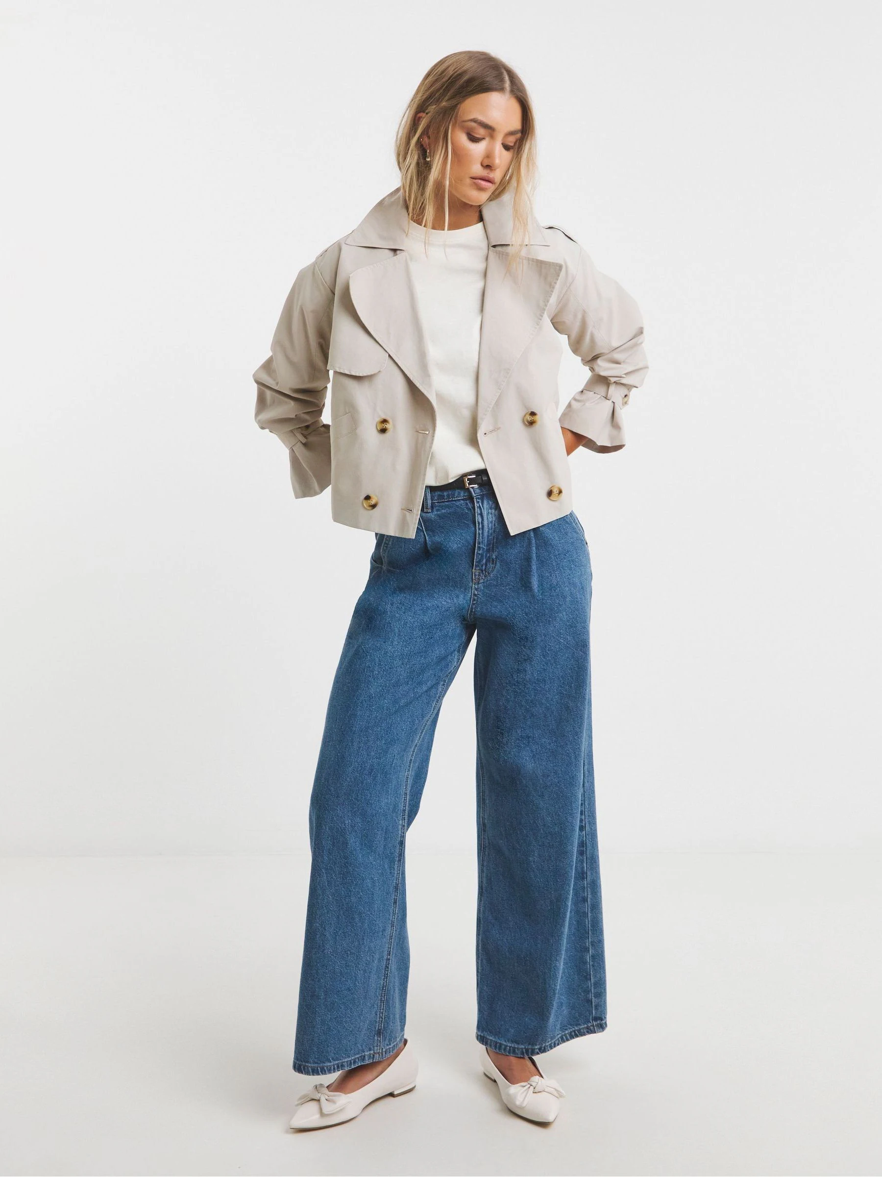 Simply Be - Cropped trenchcoat
