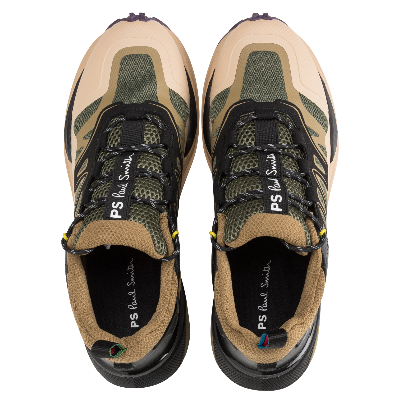 Baskets basses bi-matière | Kaki