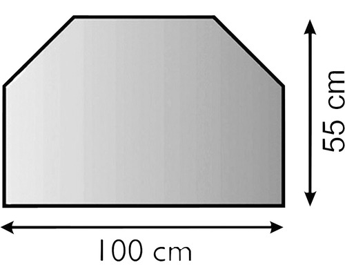 Metalen voetplaat, zeshoekig, 100x55 cm