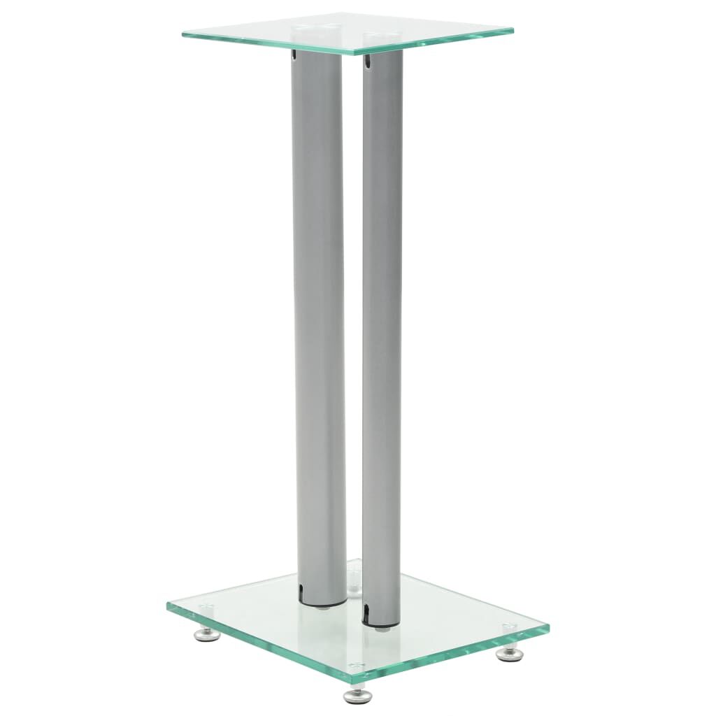 vidaXL Luidsprekerstandaards met dubbele pilaren, 2 stuks, zilver
