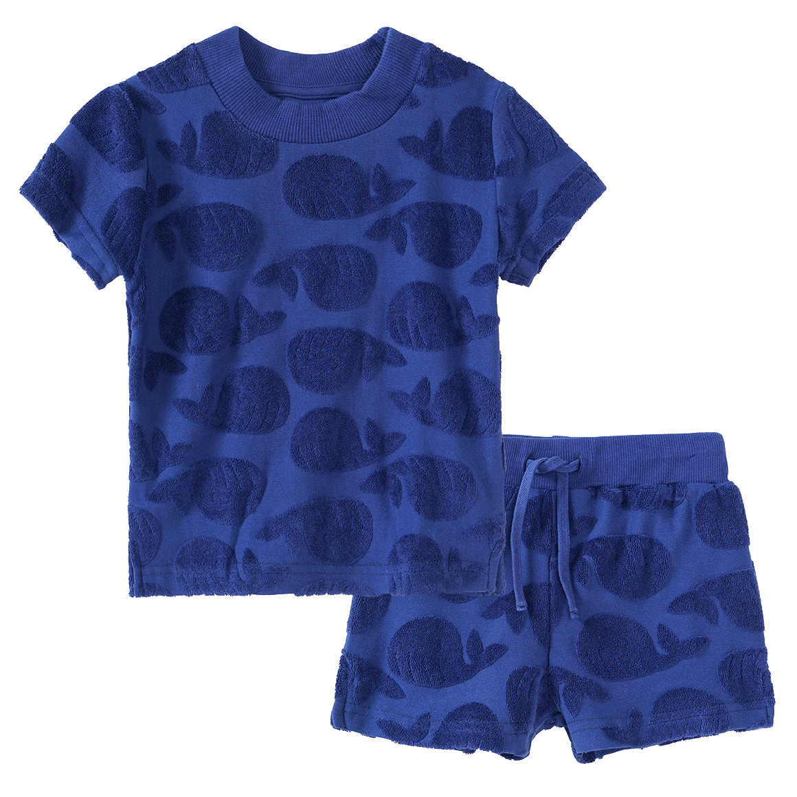 Topomini Baby Frottee-Shorty mit Ausbrenner-Muster dunkelblau