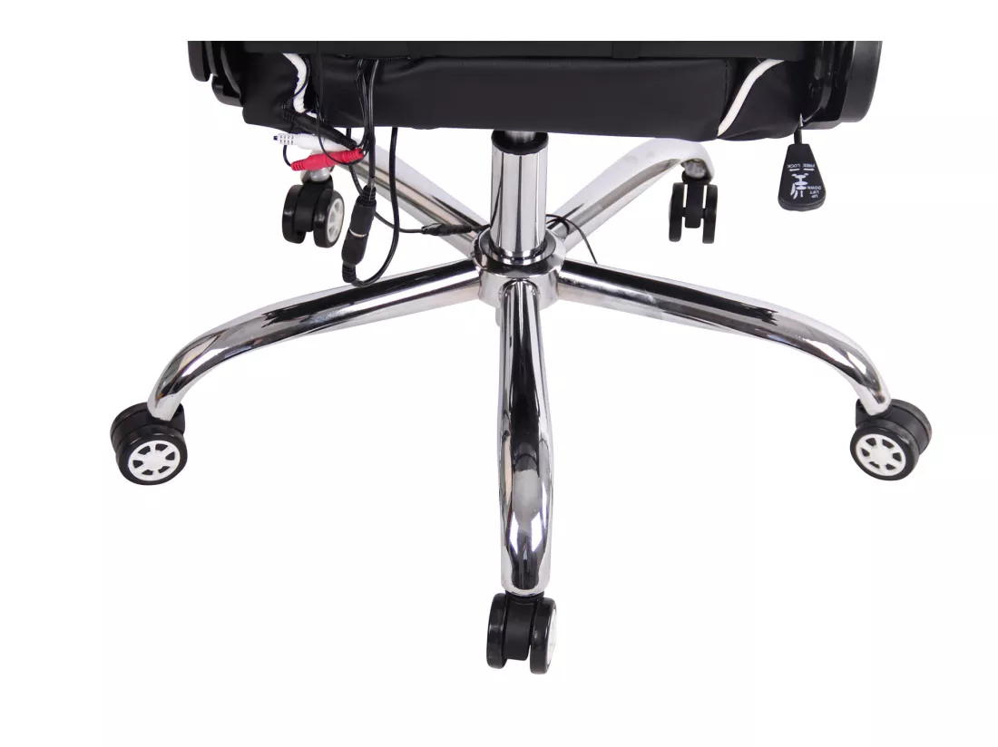 Chaise de bureau - Similicuir & Métal chromé - Noir / Blanc - Limit XM