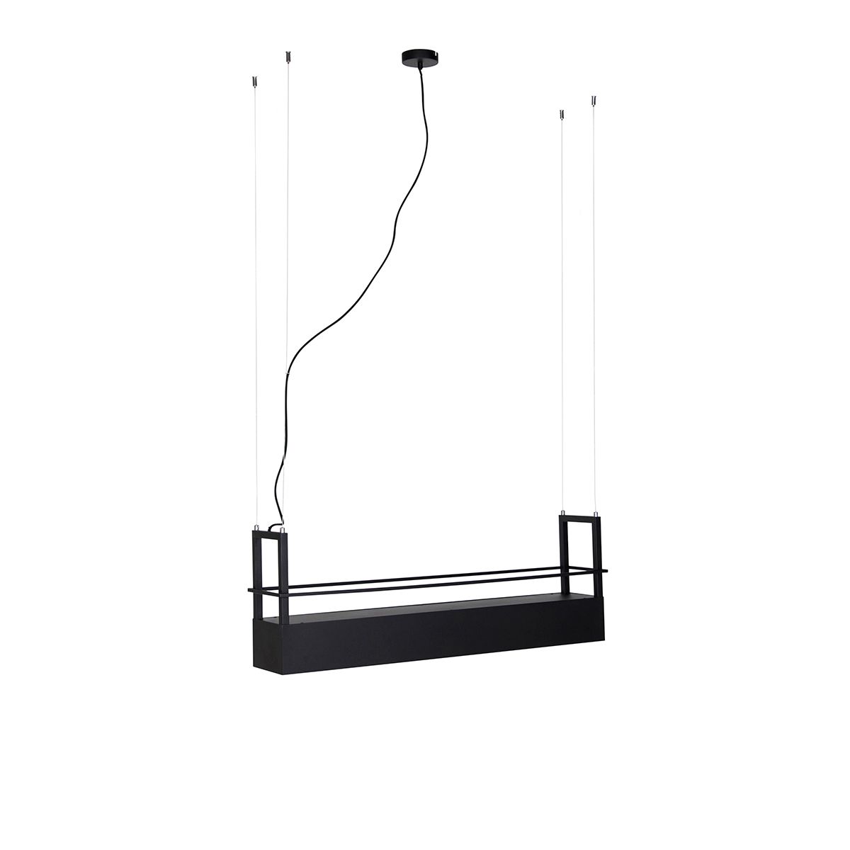 Smart hanglamp zwart met rek incl. 4 Wifi GU10 - Cage Rack