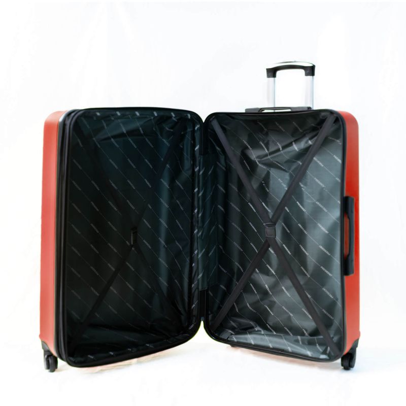 Lot de 3 valises rigides FG671 Extensibles 55, 65 et 75 cm Rouge