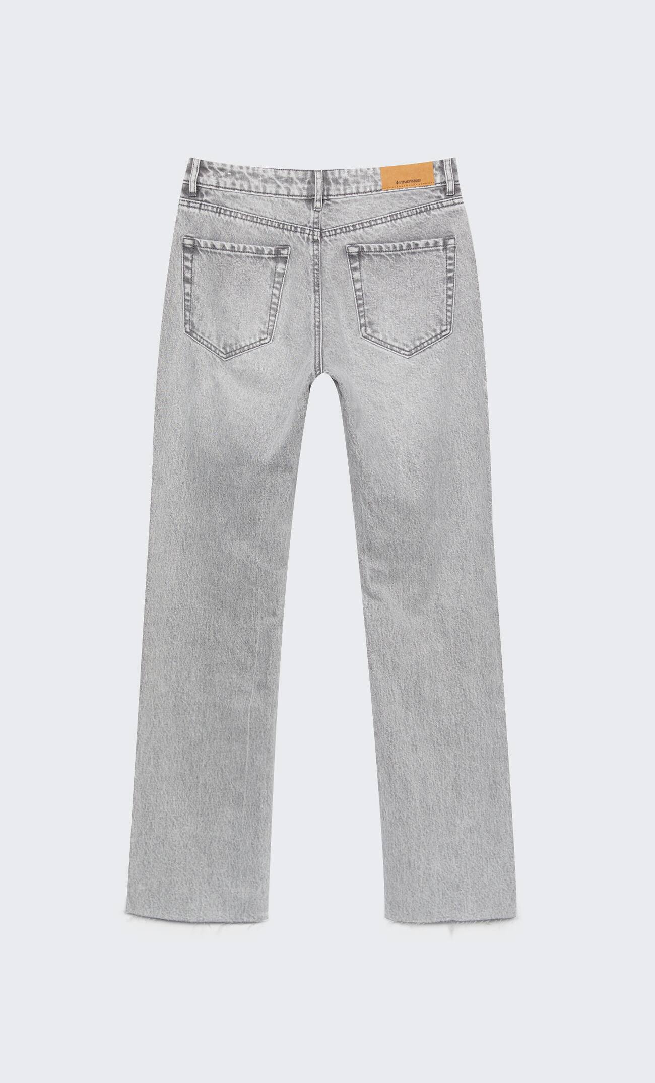calça jeans reta de cintura baixa