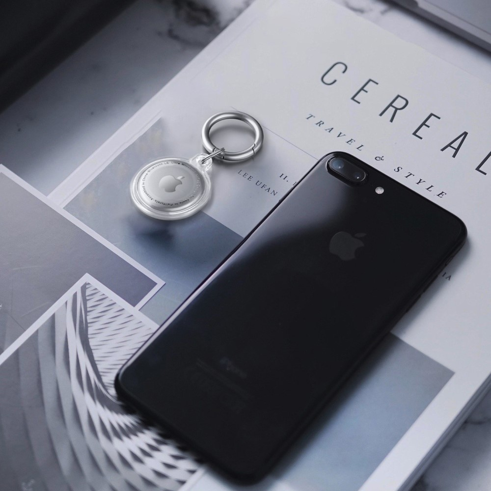 Apple AirTag Anhänger 360° Grad Gummi Case Hülle Schlüsselanhänger - Transparent
