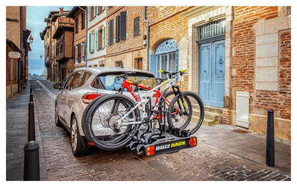 Porte-Vélos sur Boule d'Attelage Buzz Rack Buzzracer 4 - 7 Broches - 4 Vélos Noir
