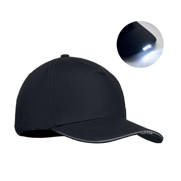 GiftRetail MO2439 - LUZCAP Casquette en coton LED à 5 pans