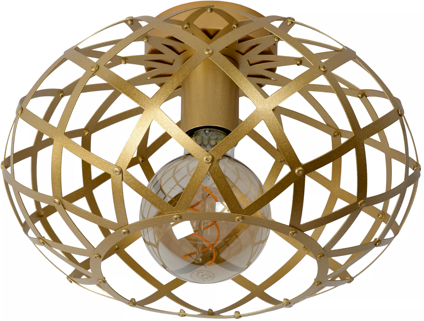 Lucide   Wolfram Goud Plafondlamp