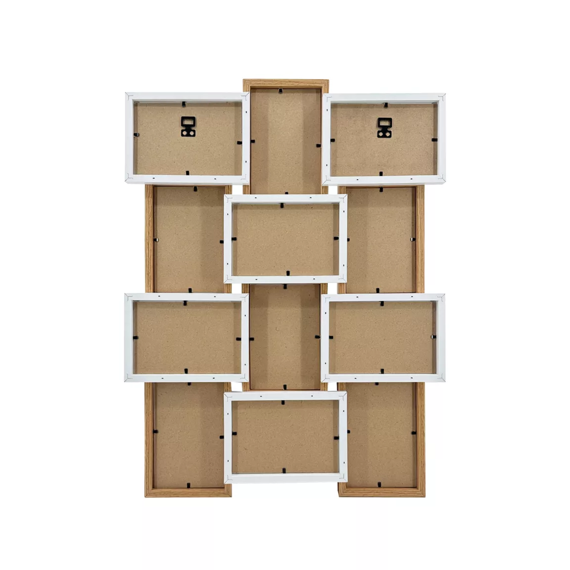 Pêle-mêle mural 12 photos bois (H59 cm) Zola Beige