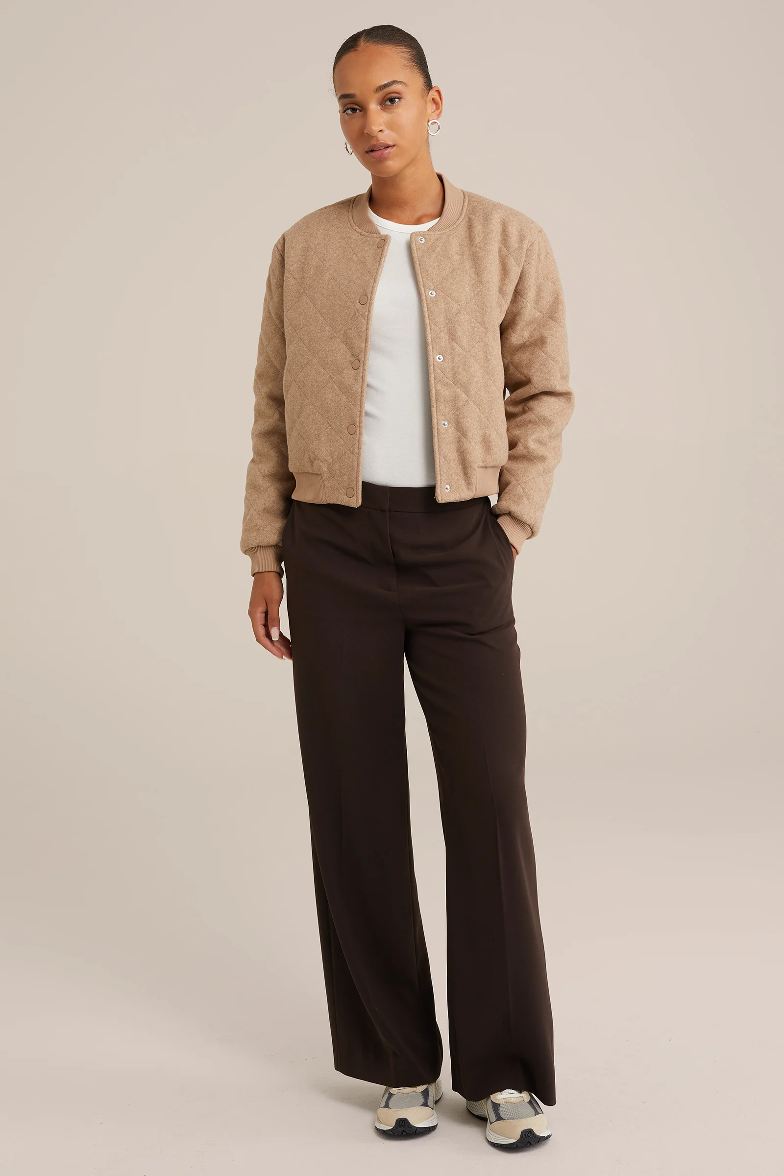 regular fit bomberjack WE Fashion Beige