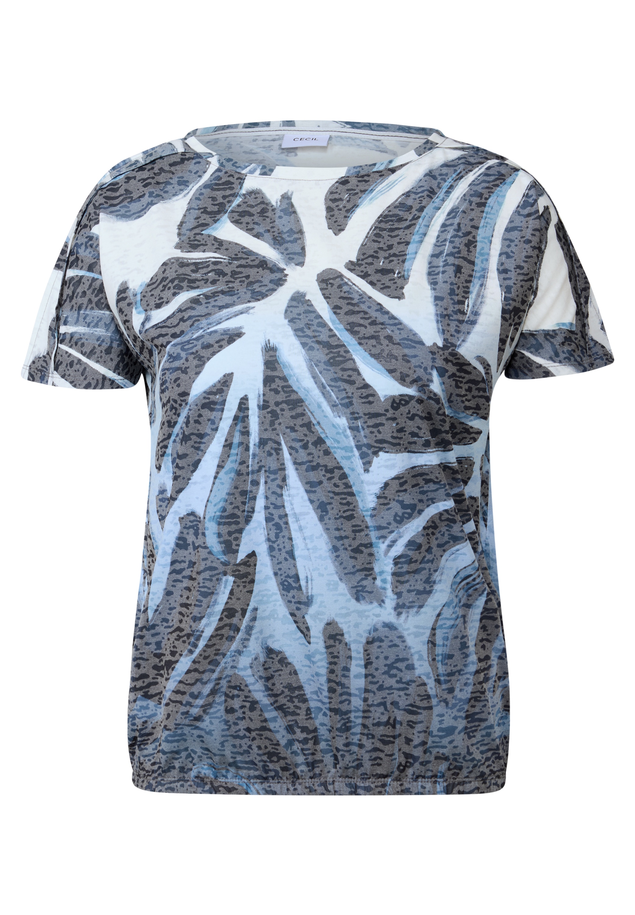 Cecil Print-Shirt , in Ausbrenner-Optik und mit floralem Muster