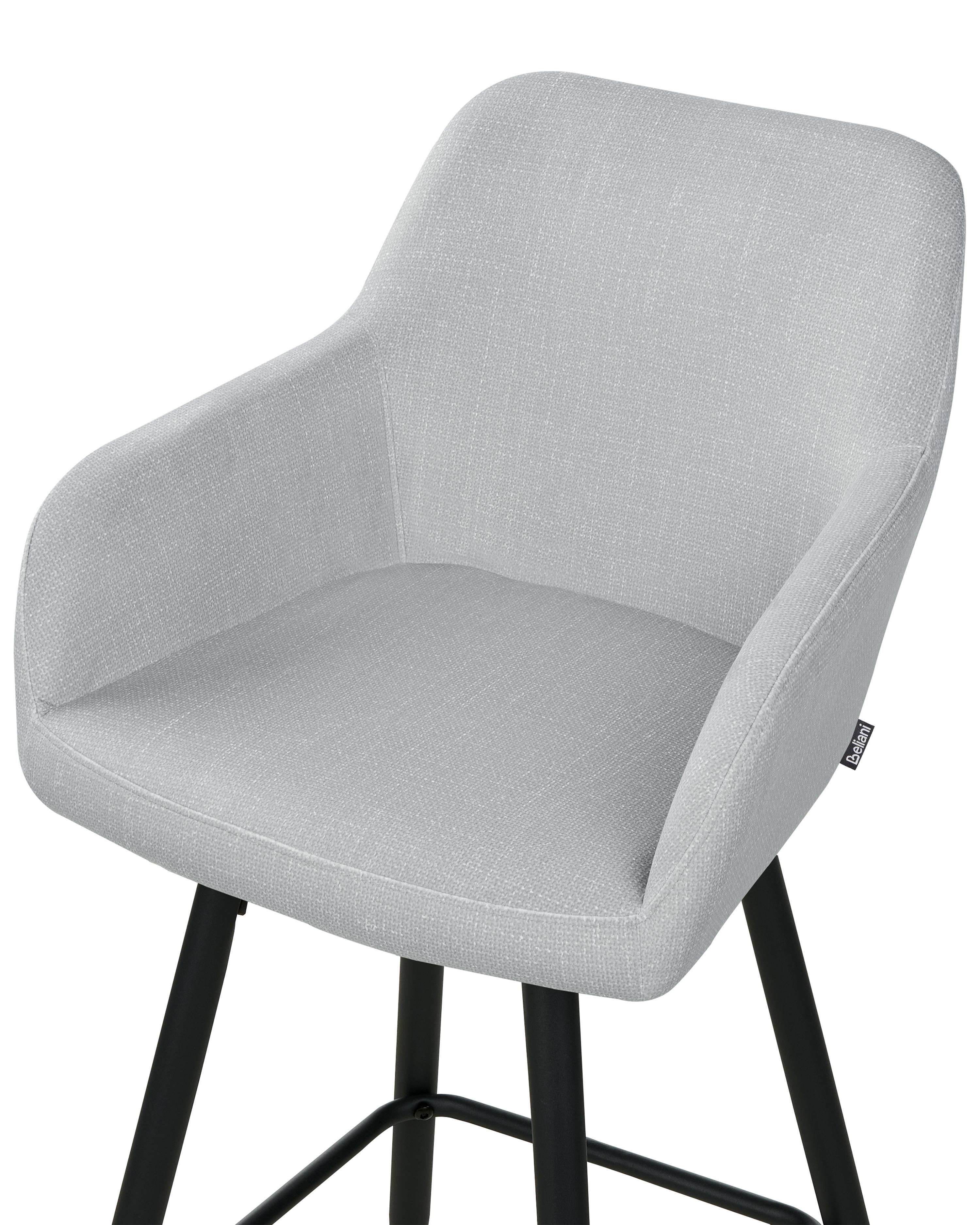 Set van 2 barstoelen CASMALIA Fluweel Lichtgrijs