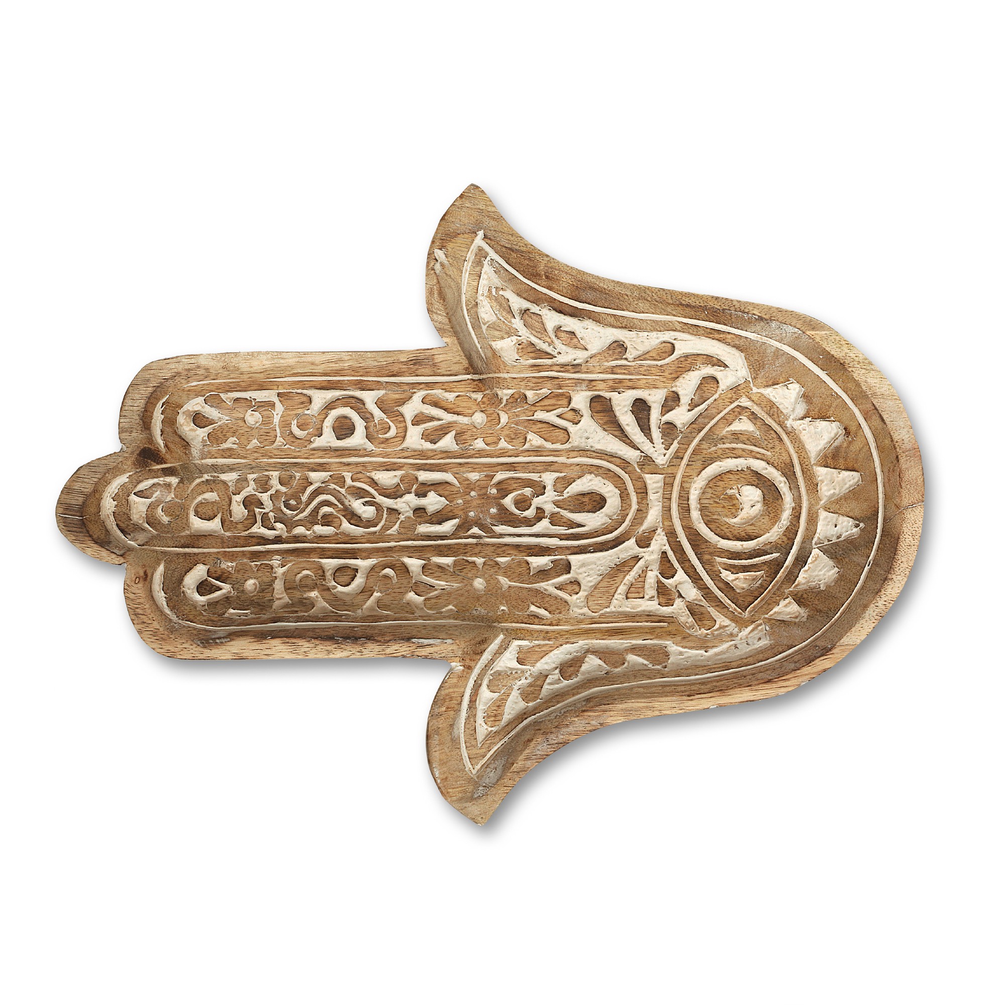 Teller Ablage 'Fatima', natur, whitewash, T 30,5 cm, B 21,5 cm, H 4 cm von fischer's lagerhaus