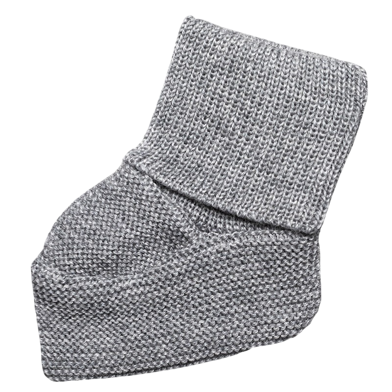 Babyschuhe Merinowolle grau-mélange