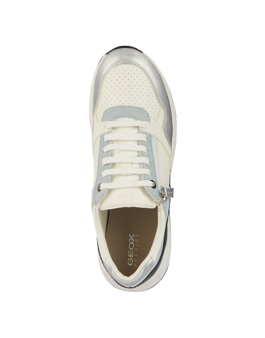 Baskets cuir blanc bleu