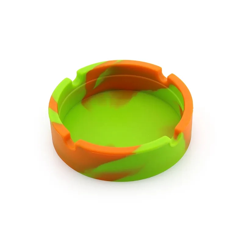 (3er Set) Ø8cm Silikon Mini Aschenbecher Party Deko Outdoor Aschenbecher - Camouflage