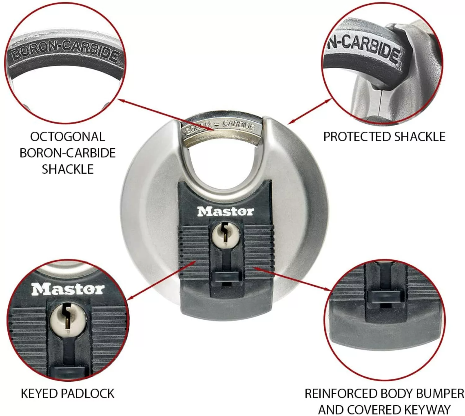 Master Lock M40EURDCC Excell - Discusslot RVS - 7 cm - Grijs
