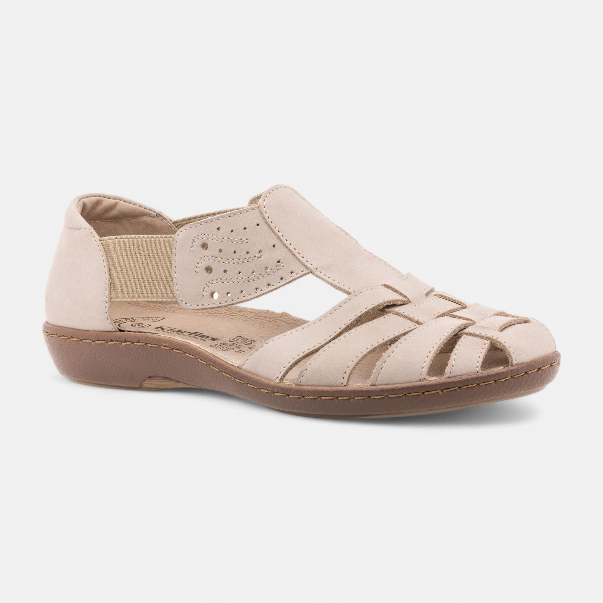 Nu-pieds confort Femme en cuir taupe