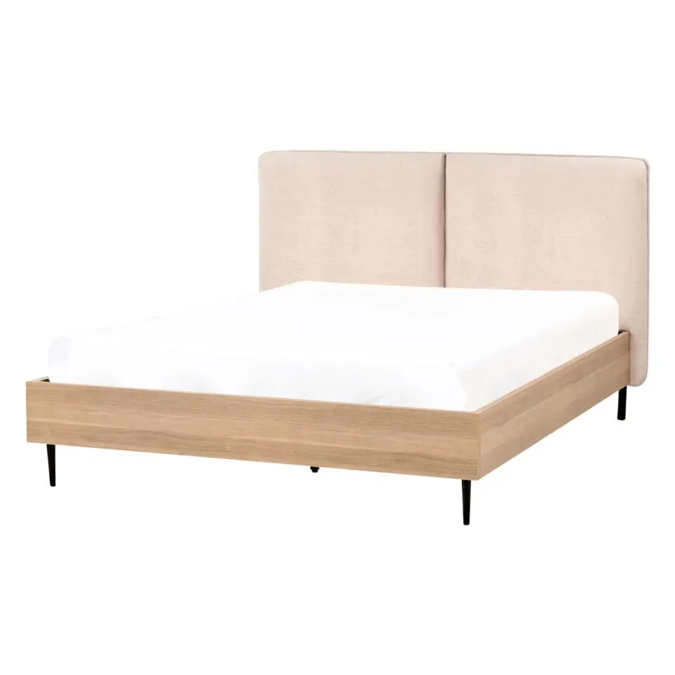 LIMANTON - Bed - Beige - 140 x 200 cm - Bouclé