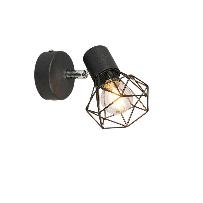 Art Deco Spot zwart draai- en kantelbaar - Mosh