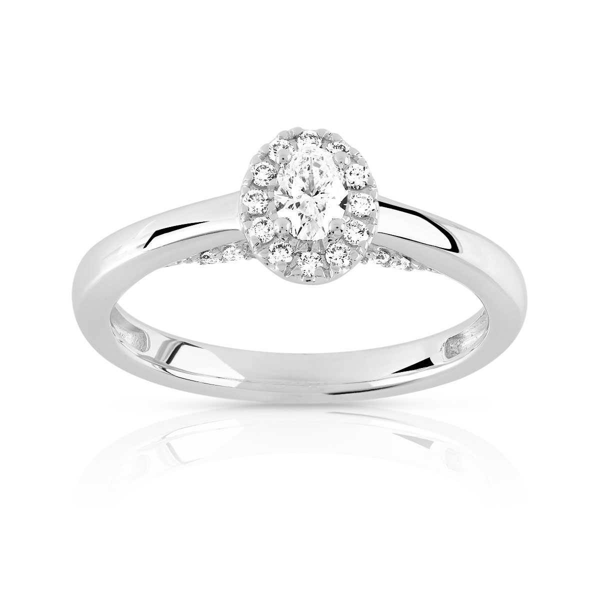 Bague or 750 blanc diamant et saphir