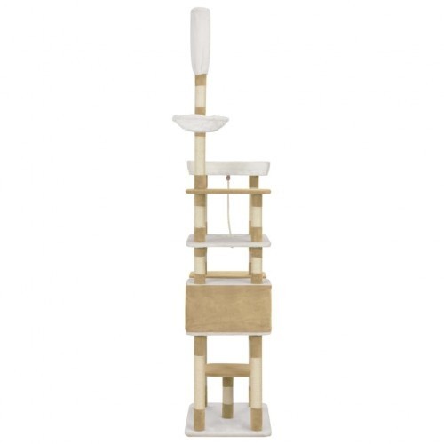 Arranhador com sisal e pelúcia bege