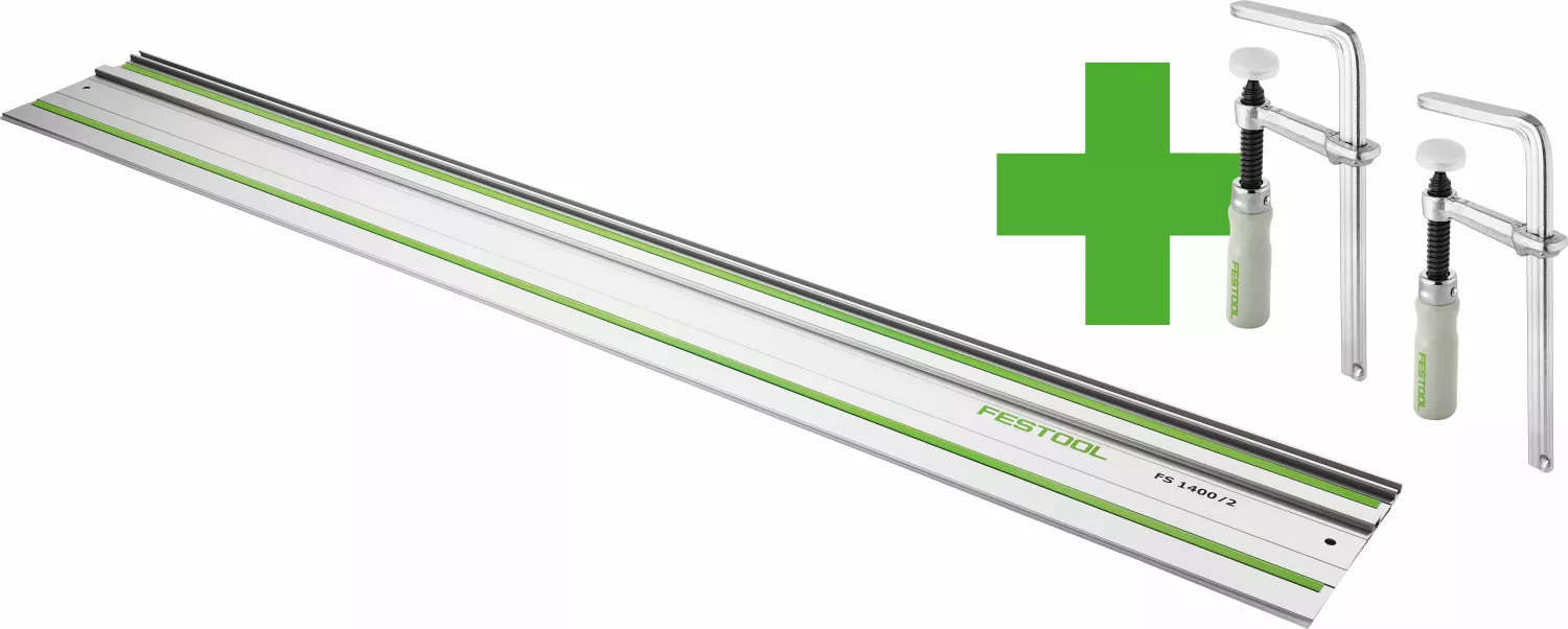 Festool FS 1400/2 Geleiderail - 1400 mm - met  2x FSZ 120 schroefklemmen